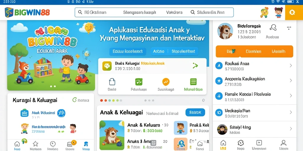 Screenshot antarmuka aplikasi BIGWIN88 yang menarik untuk Edukasi Anak.