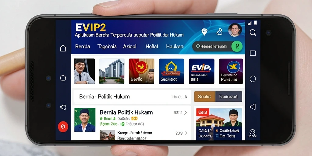 Antarmuka EVIP2 menyajikan berita Politik Hukum dengan mudah dan menarik.