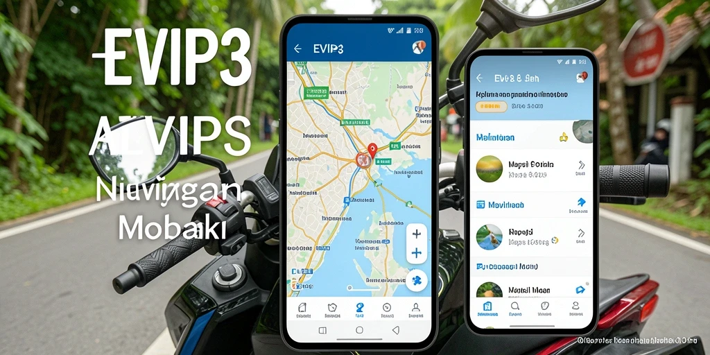 Tampilan antarmuka EVIP3 yang jelas dan mudah digunakan untuk navigasi motor.