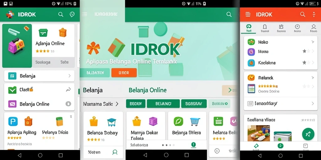 Tampilan antarmuka aplikasi IDROK untuk Belanja Online.