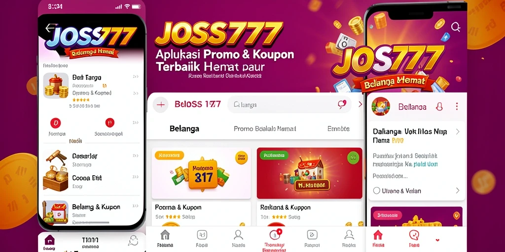 Antarmuka aplikasi JOSS777 yang memudahkan akses kupon.