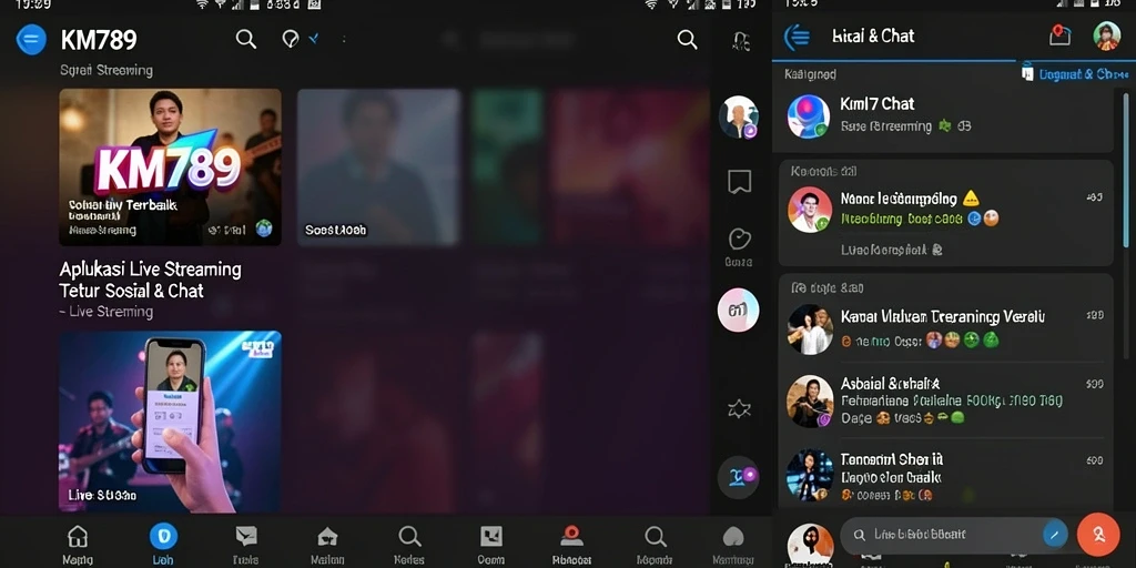 Tampilan antarmuka KM789 saat Live Streaming yang interaktif dan menarik.