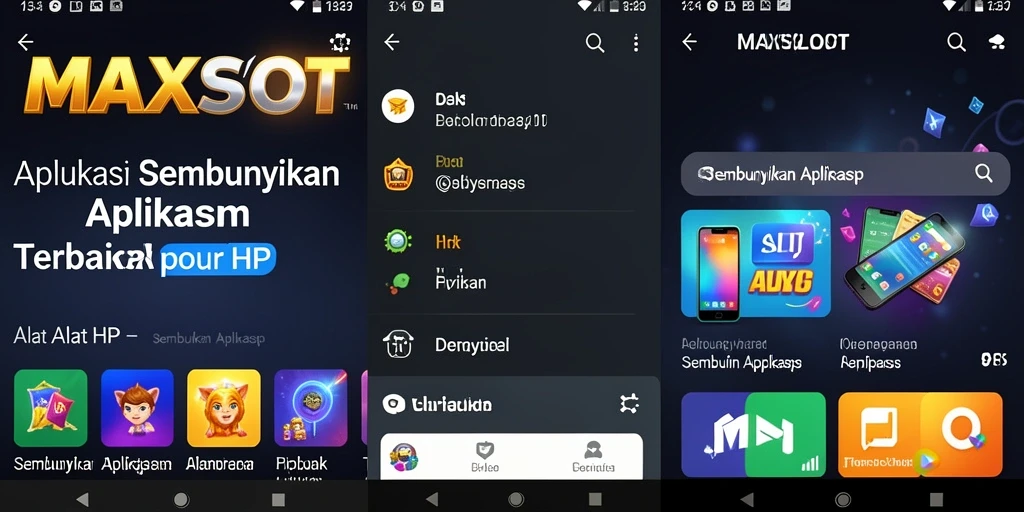 Antarmuka pengguna MAXSLOT yang sederhana dan efisien saat menyembunyikan aplikasi.