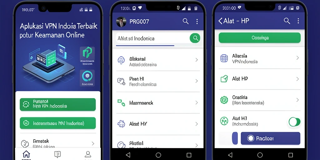 Antarmuka sederhana dan mudah digunakan dari aplikasi PRG007 untuk VPN Indonesia.