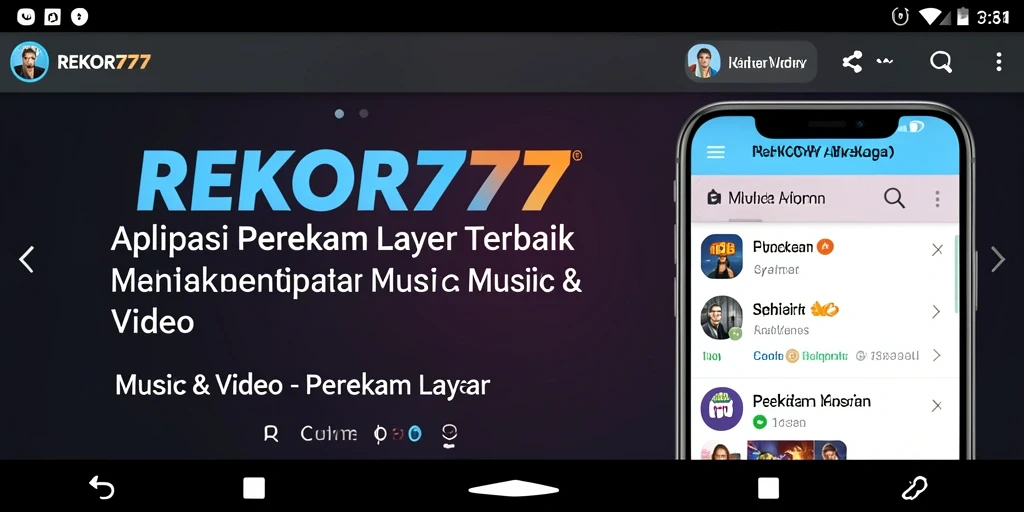 Antarmuka pengguna REKOR777 yang sederhana dan efisien untuk perekaman layar.