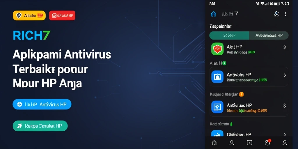 Antarmuka RICH7 menampilkan pemindaian antivirus yang sederhana dan efektif.